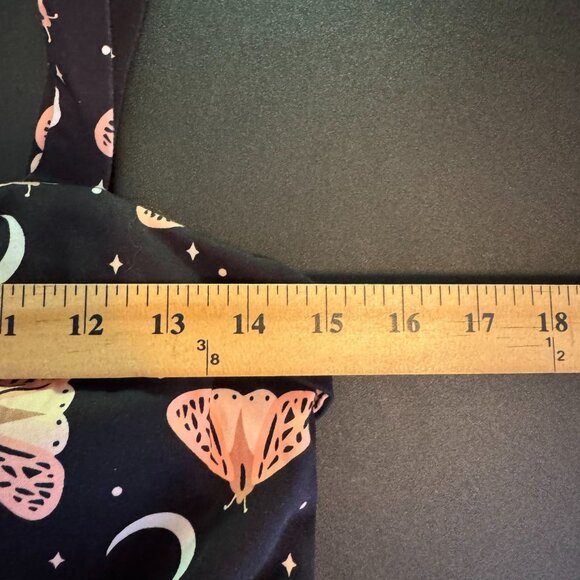 Eva Rose Black Moth & Moon Print Retro Pin-Up Style Dress, Sweetheart Neckline - Picture 7 of 8